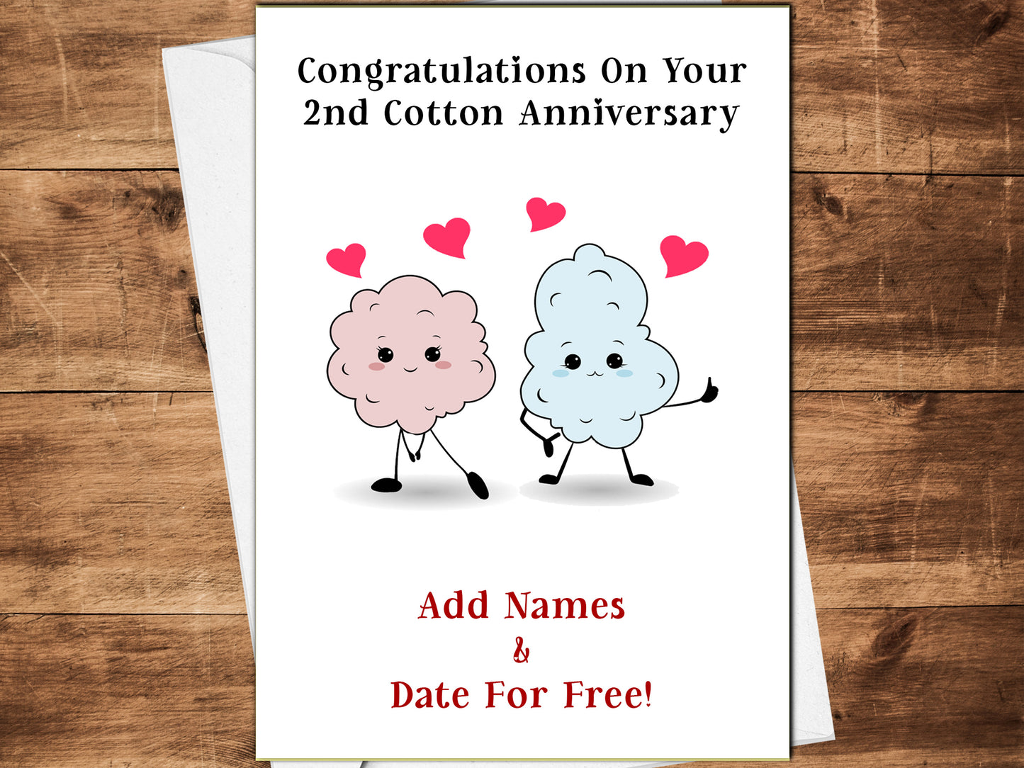 Cotton 2nd Year Anniversary Cards