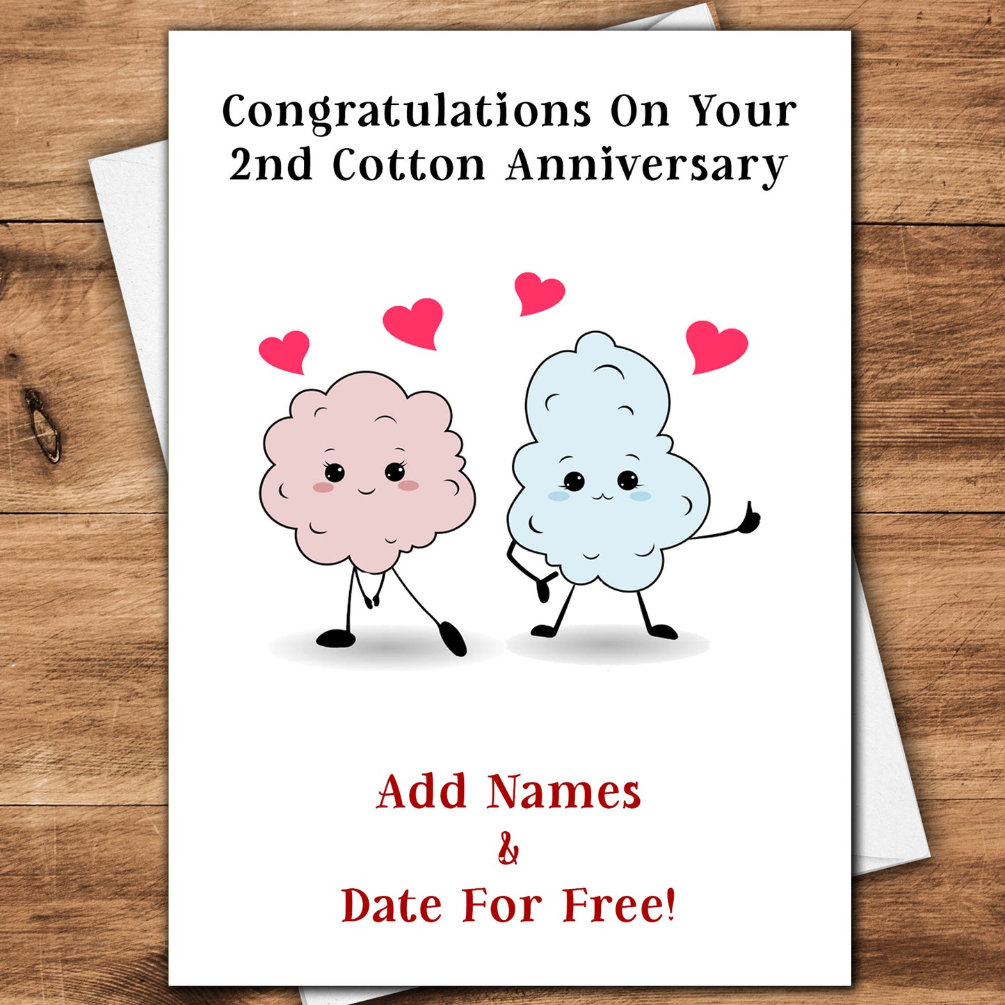 Cotton 2nd Year Anniversary Cards