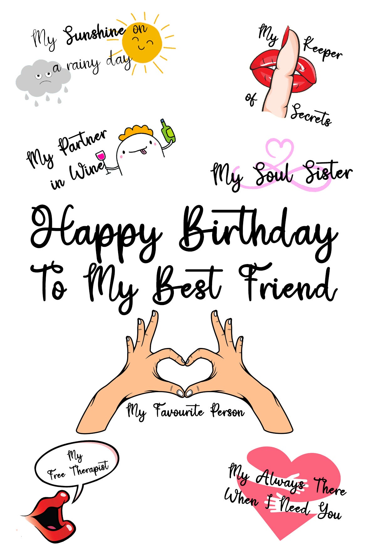 Best Friend Kind Words Birthday Card