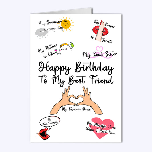 Best Friend Kind Words Birthday Card