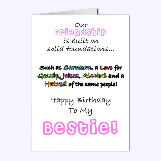 Solid Foundations Bestie Birthday Card