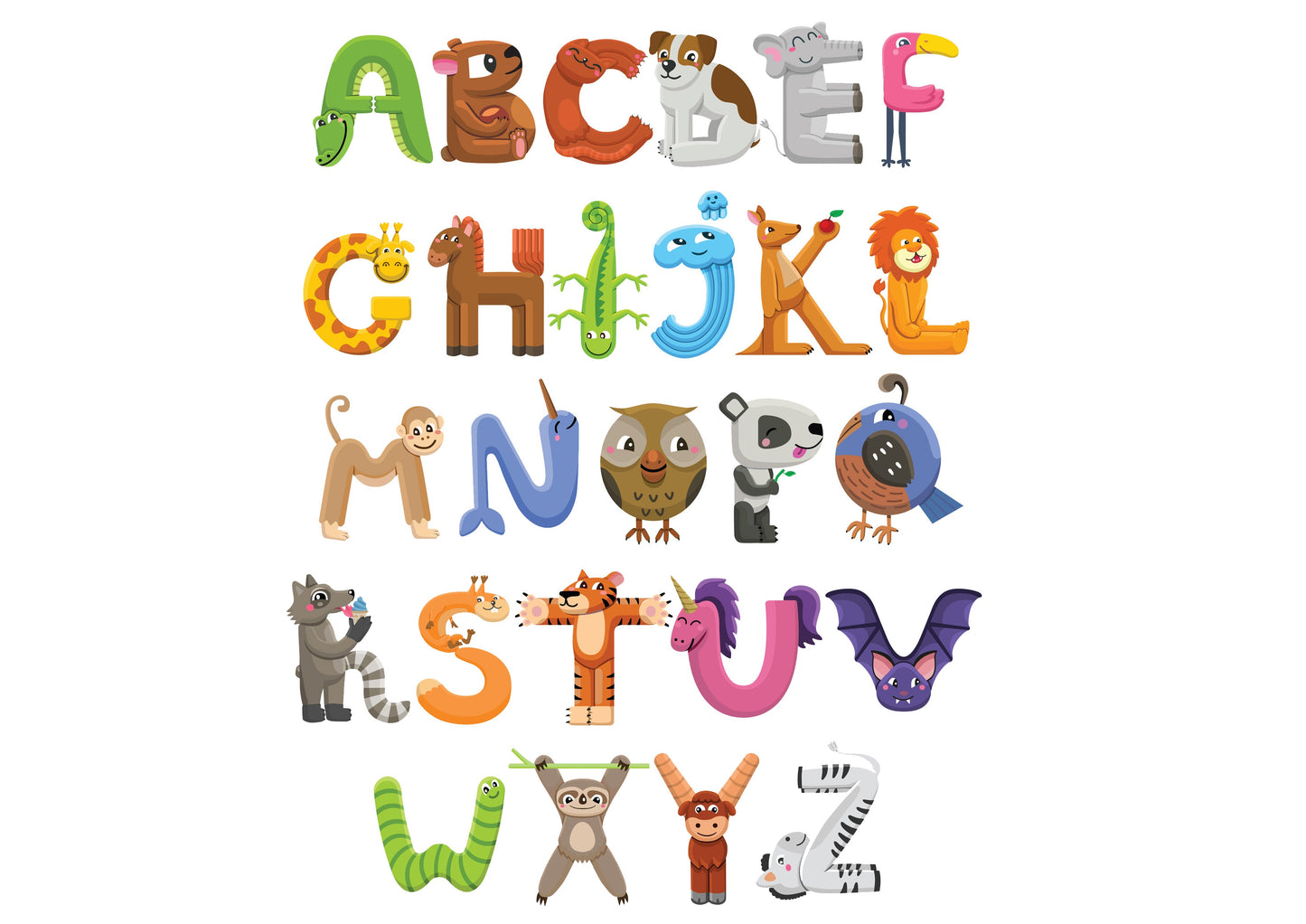 Children's Personalised Animal Letter Prints