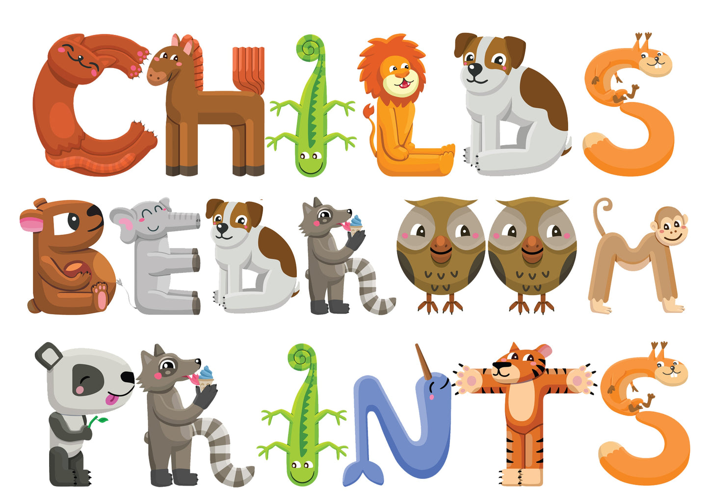 Children's Personalised Animal Letter Prints