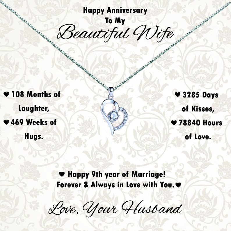 Months, Weeks, Days & Hours Message Necklaces - Wife