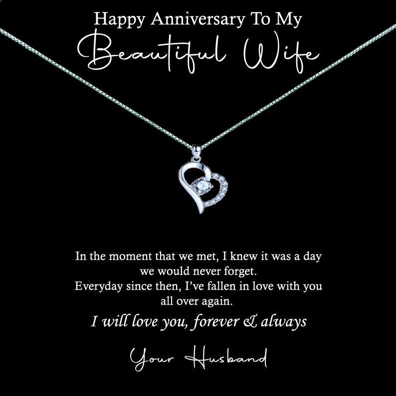 To My Beautiful Wife Message Necklaces