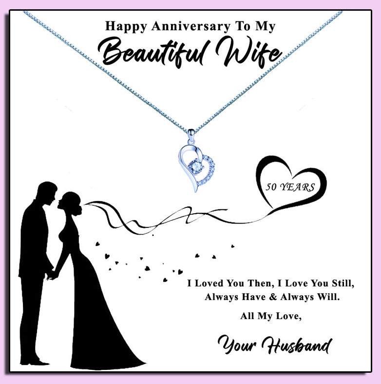 Beautiful Wife Bridal Heart Message Necklaces