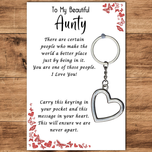 Aunty Heart Keyring & Message Card