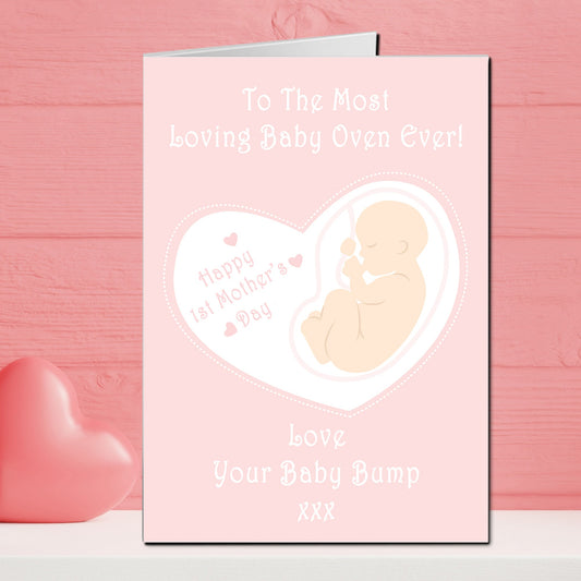 To The Most Loving Baby Oven Mother's Day Baby Pink Card