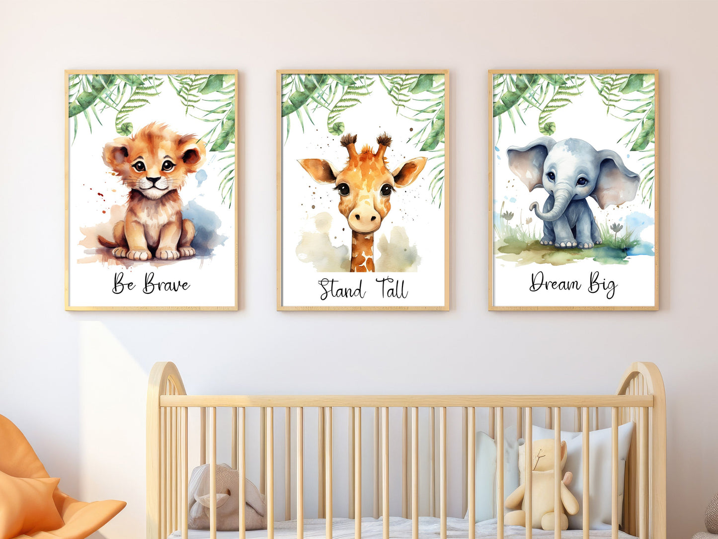 Be Brave Stand Tall Dream Big Cute Animal 3 Print Sets