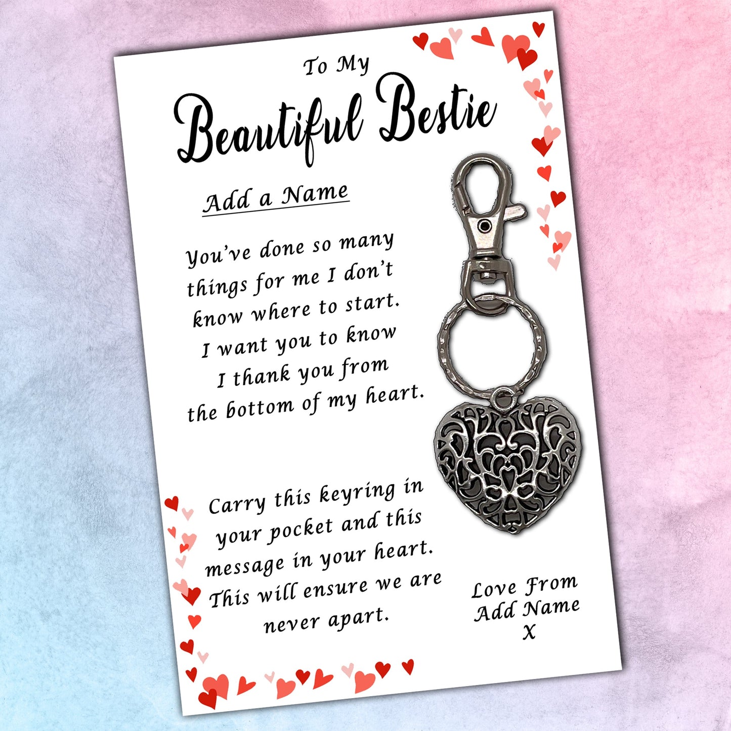 Best Friend Heart Keyrings