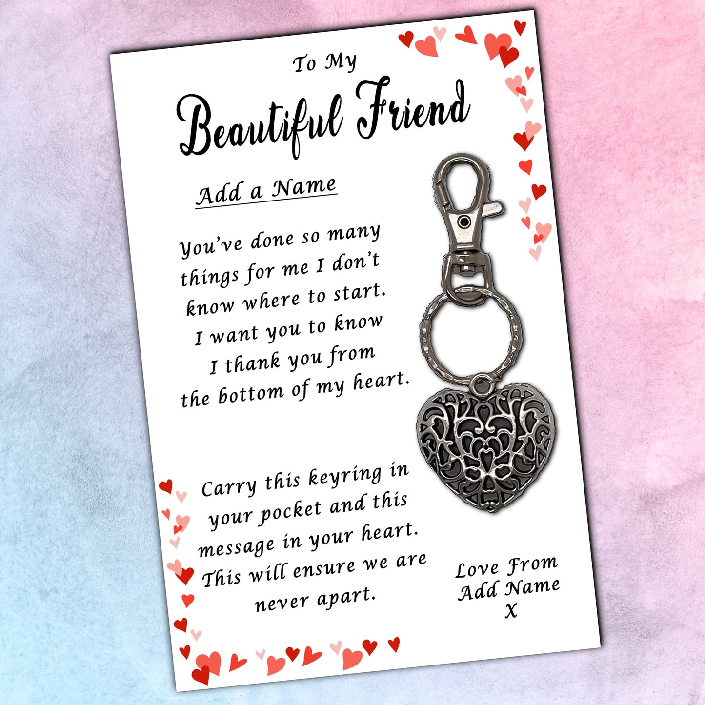 Best Friend Heart Keyrings