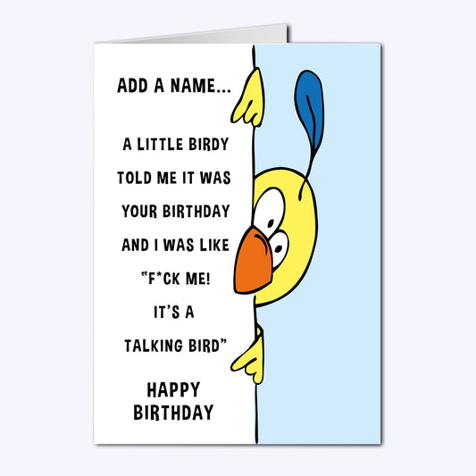 A Birdy Told Me Personalised Birthday Card