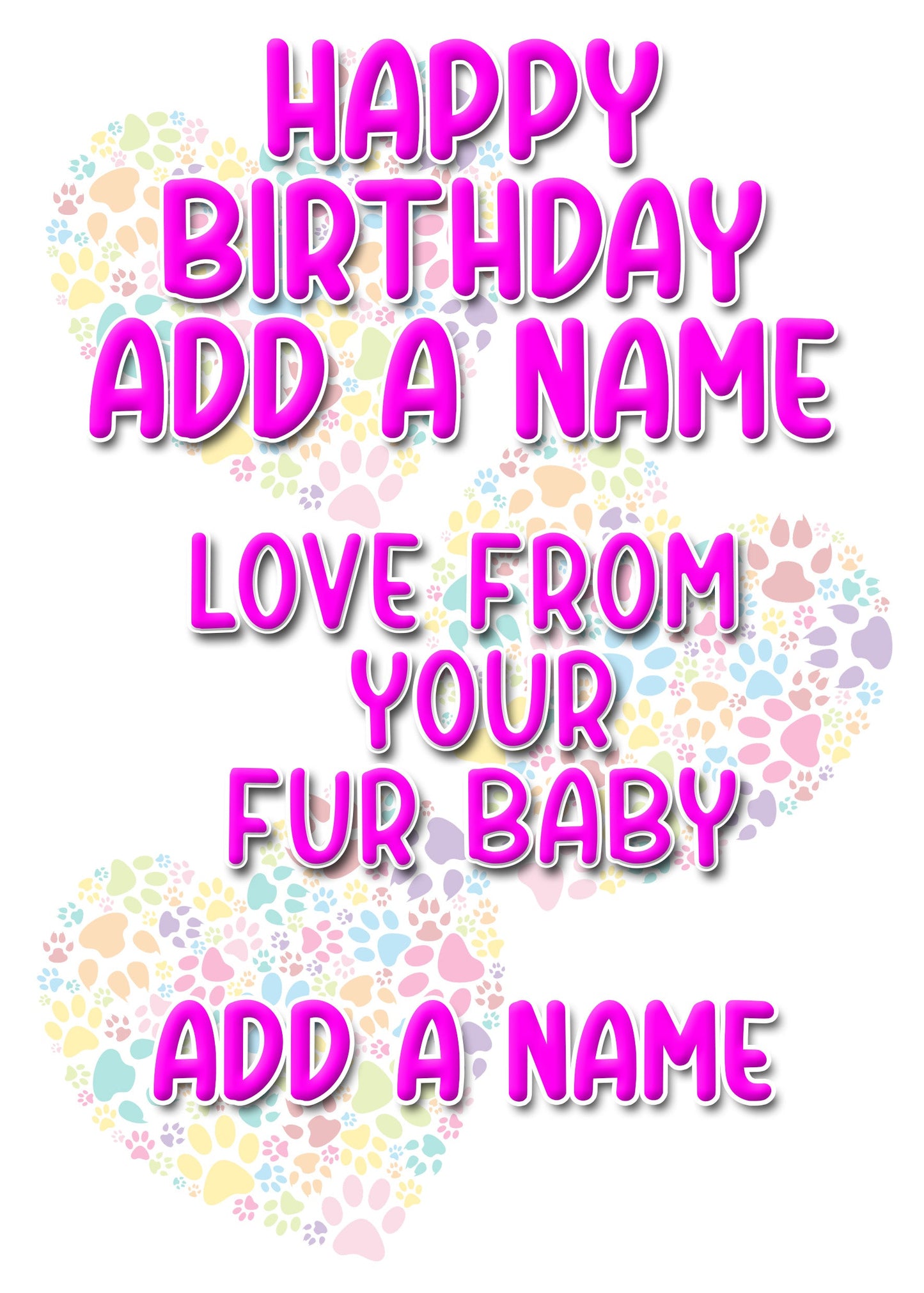 Fur Baby Personalised Birthday Card