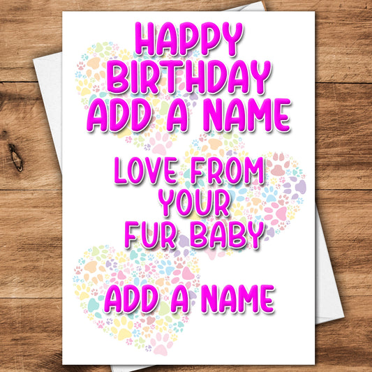 Fur Baby Personalised Birthday Card