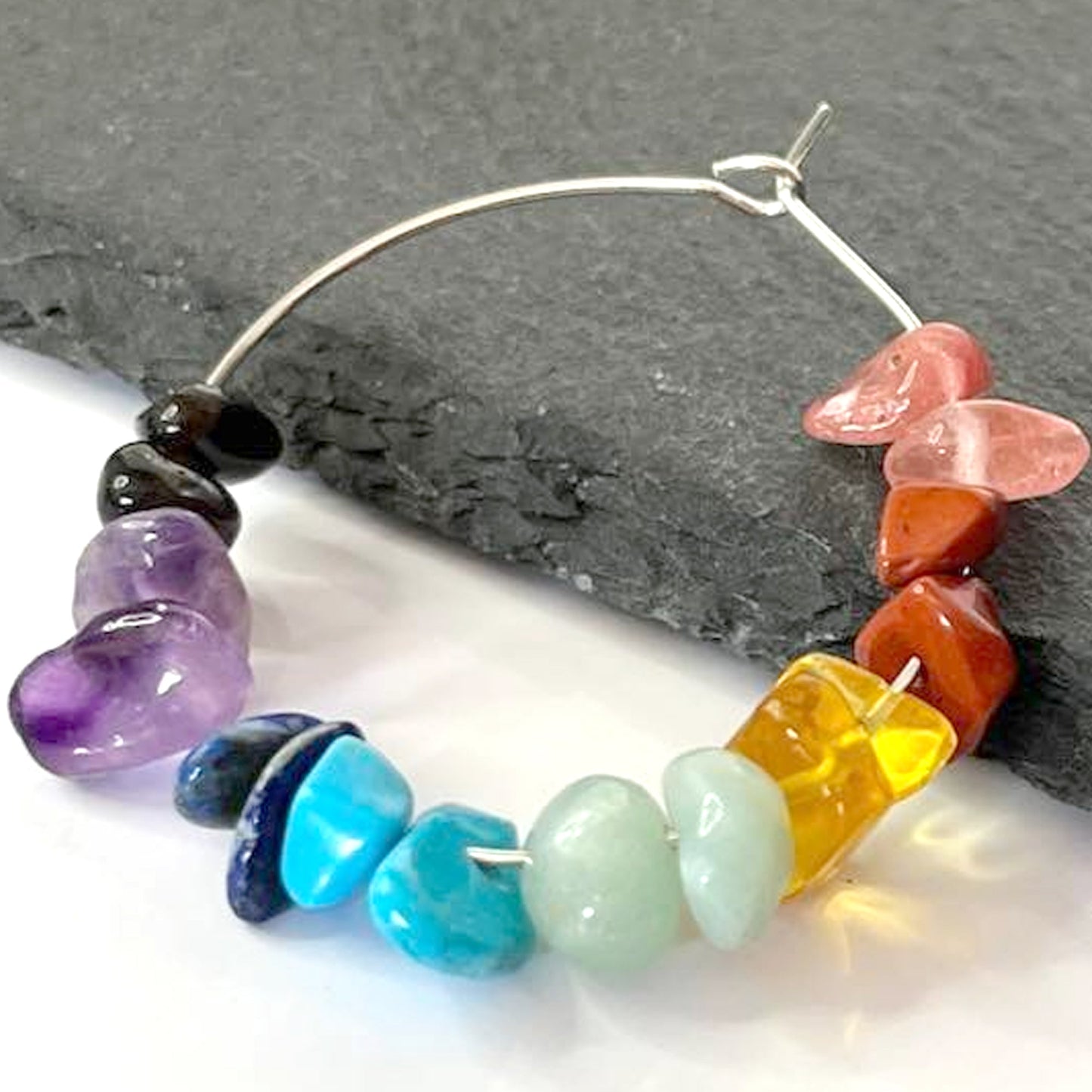 Chakra Stone Hoop Earrings