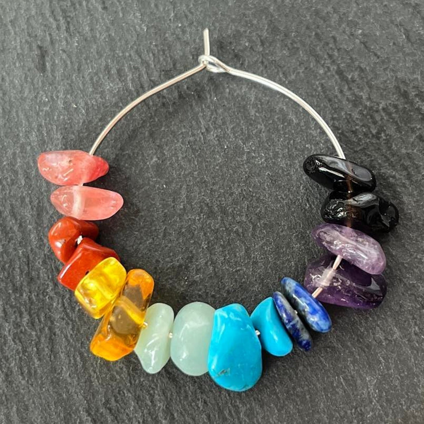 Chakra Stone Hoop Earrings