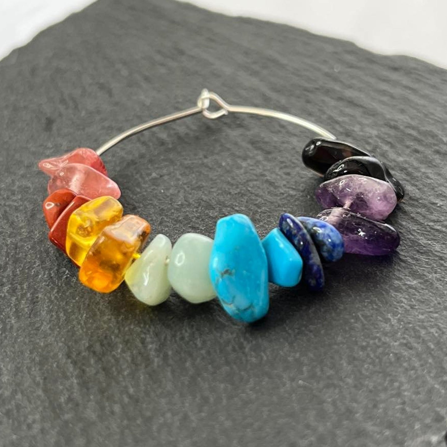 Chakra Stone Hoop Earrings