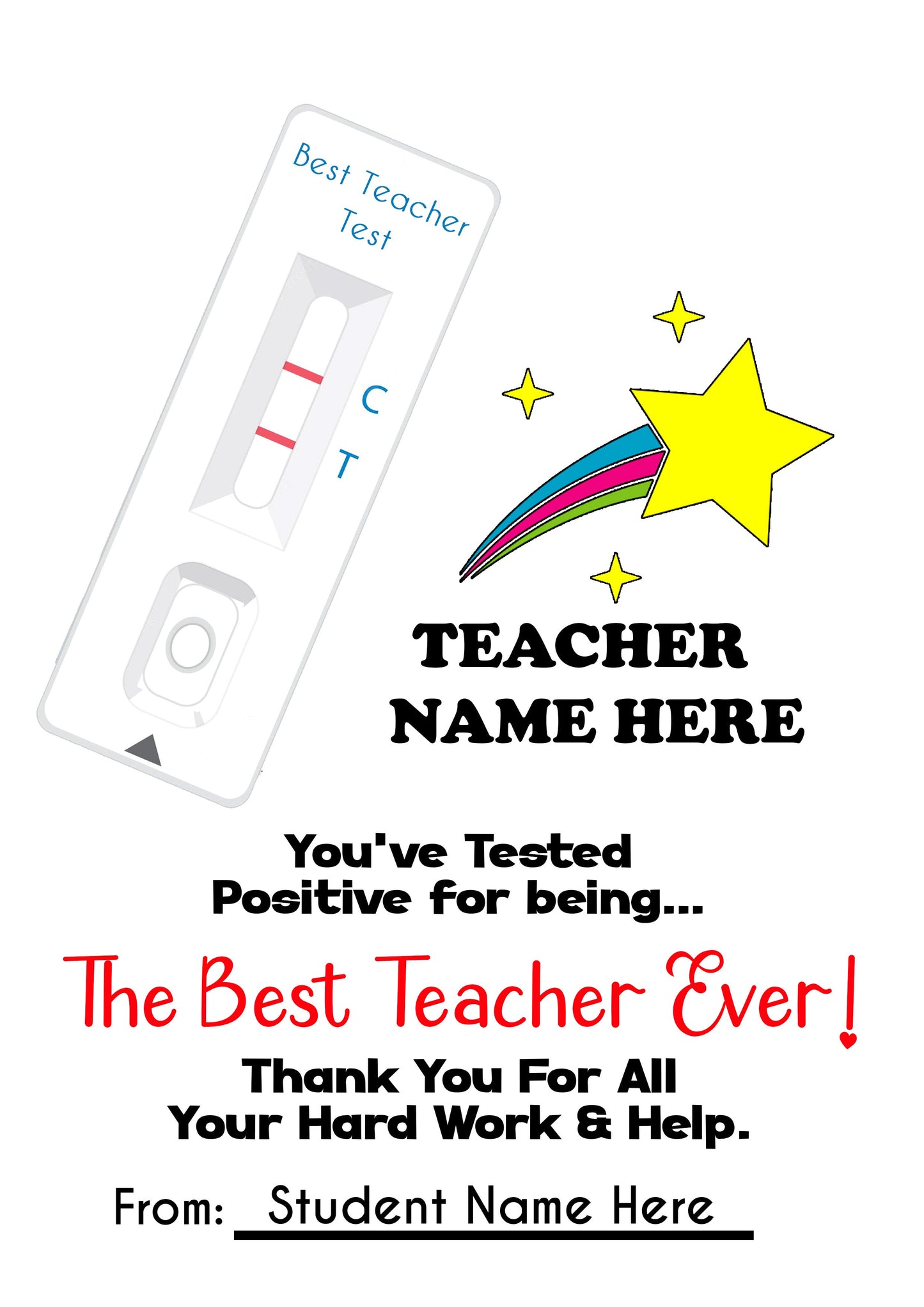 Funny Tested Positive Teacher's Cards