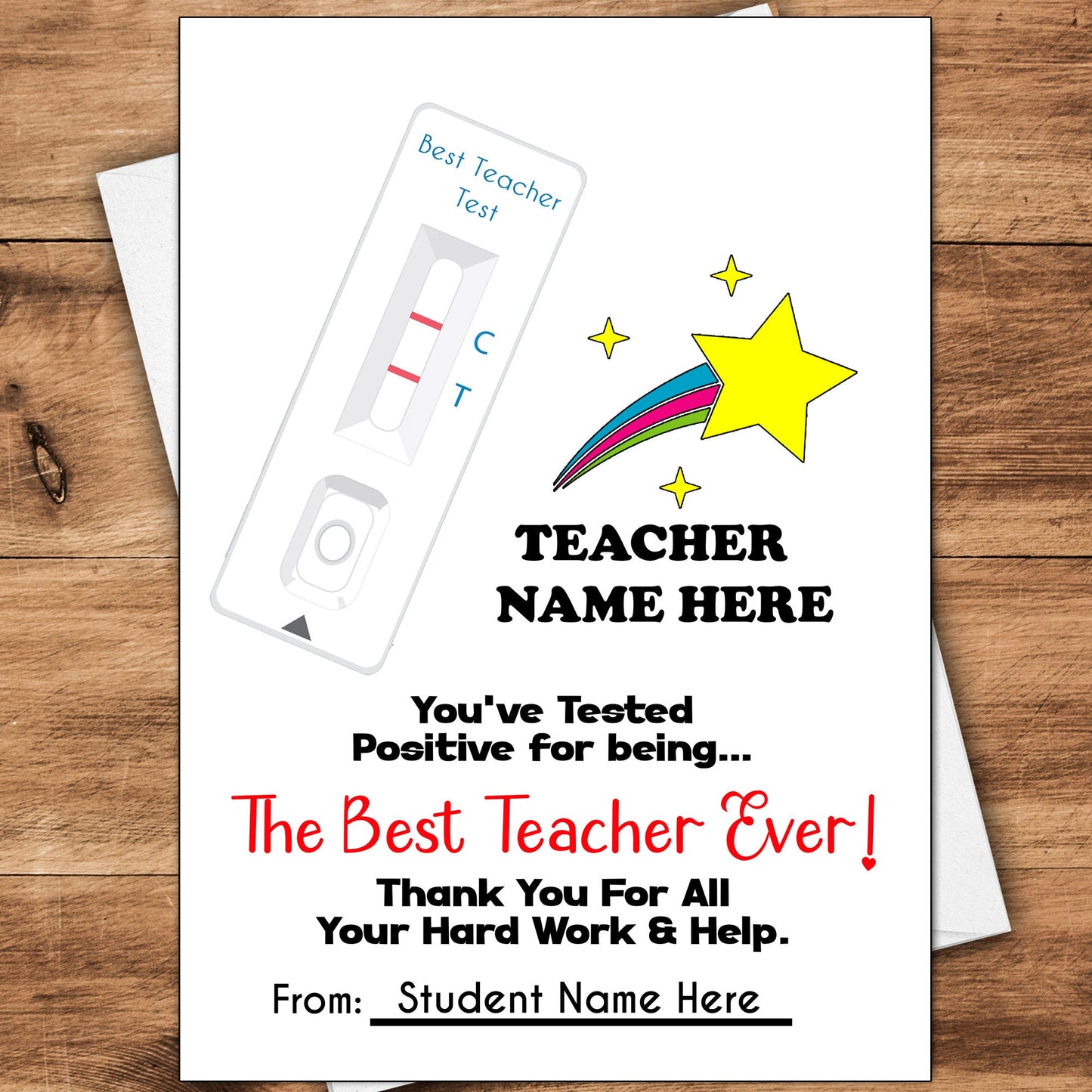 Funny Tested Positive Teacher's Cards