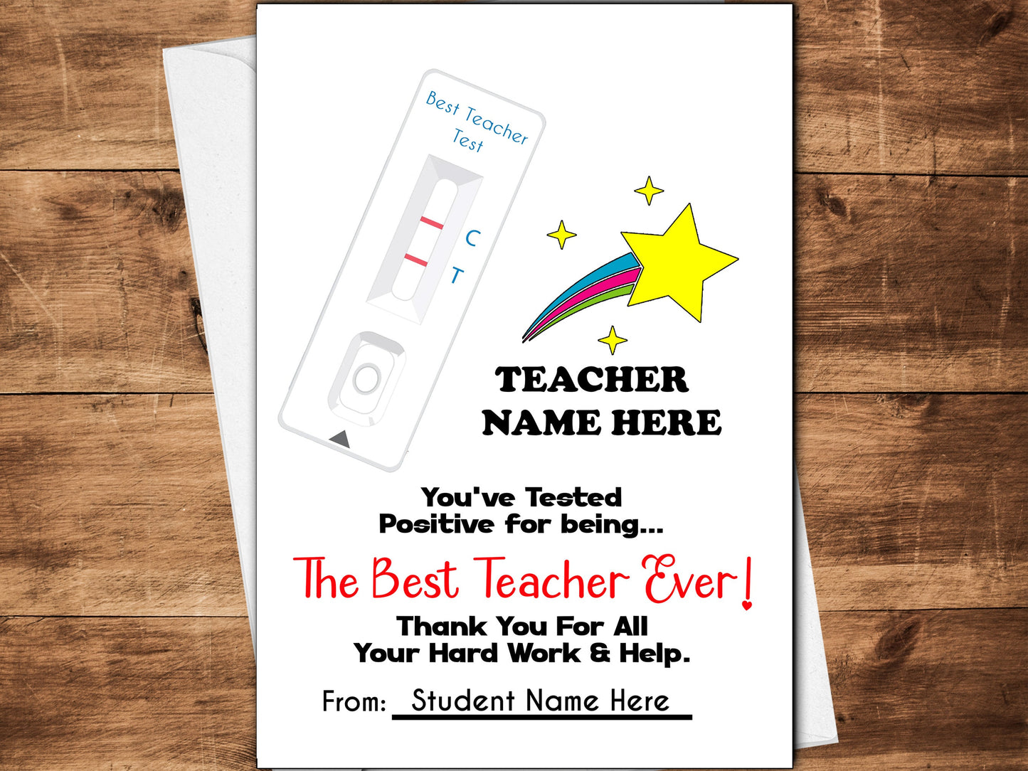 Funny Tested Positive Teacher's Cards