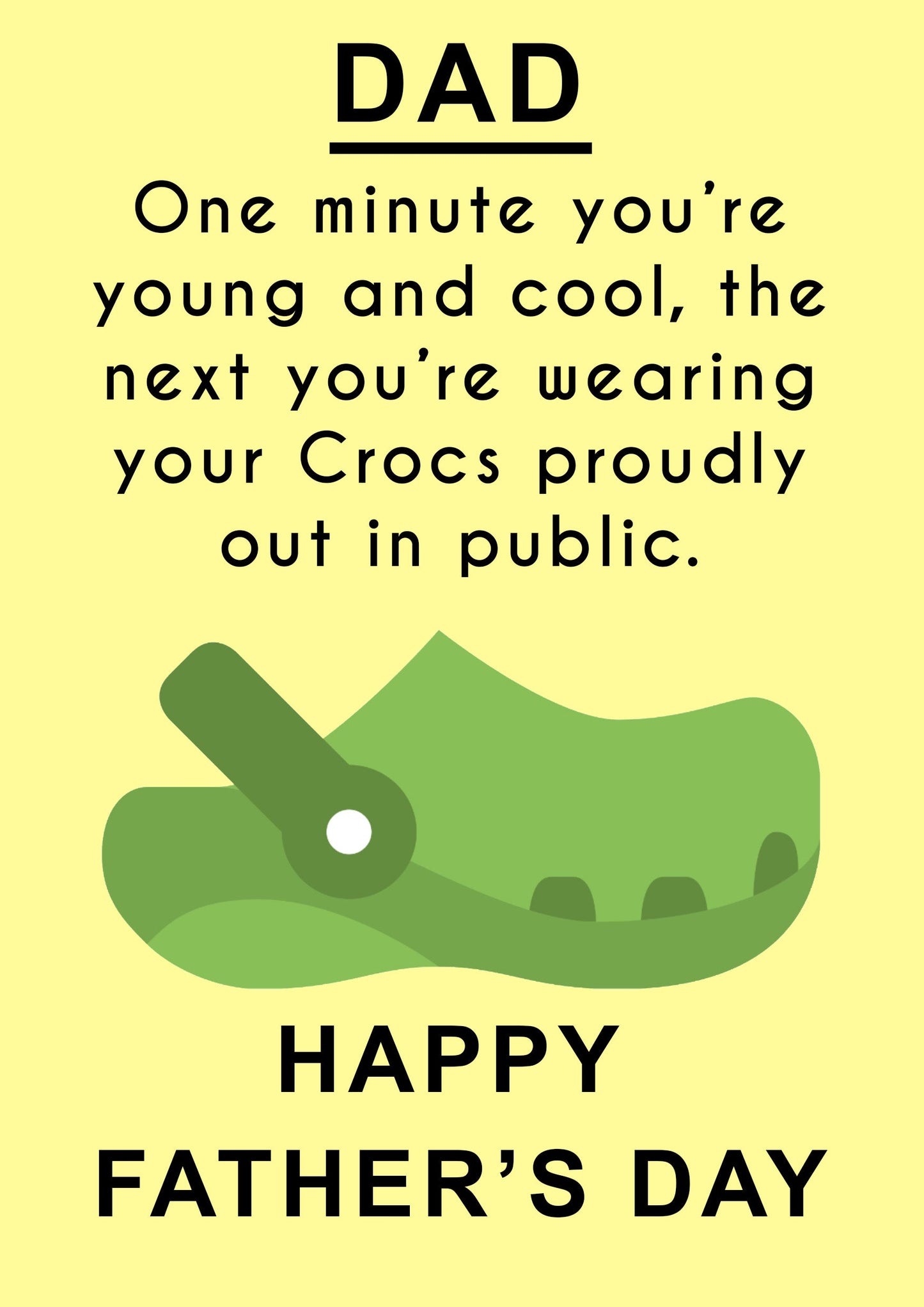 Funny Crocs Father's Day Card