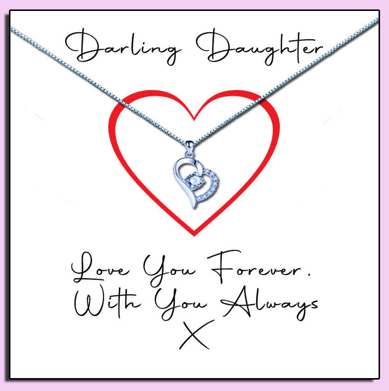 Darling Daughter Heart Message Necklaces