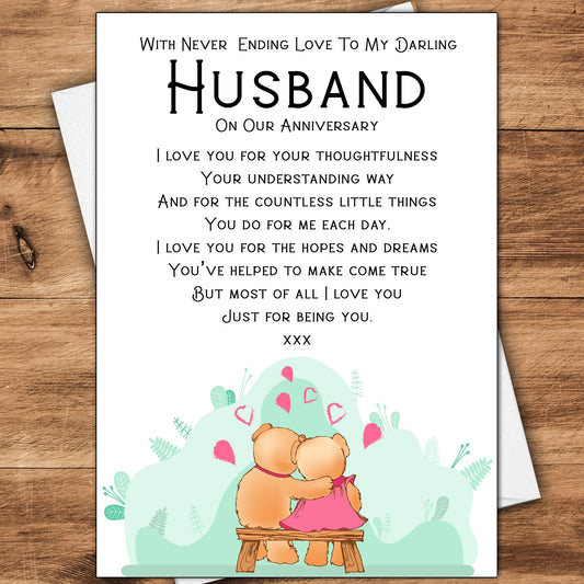 To My Darling Husband Wedding Anniversary Card