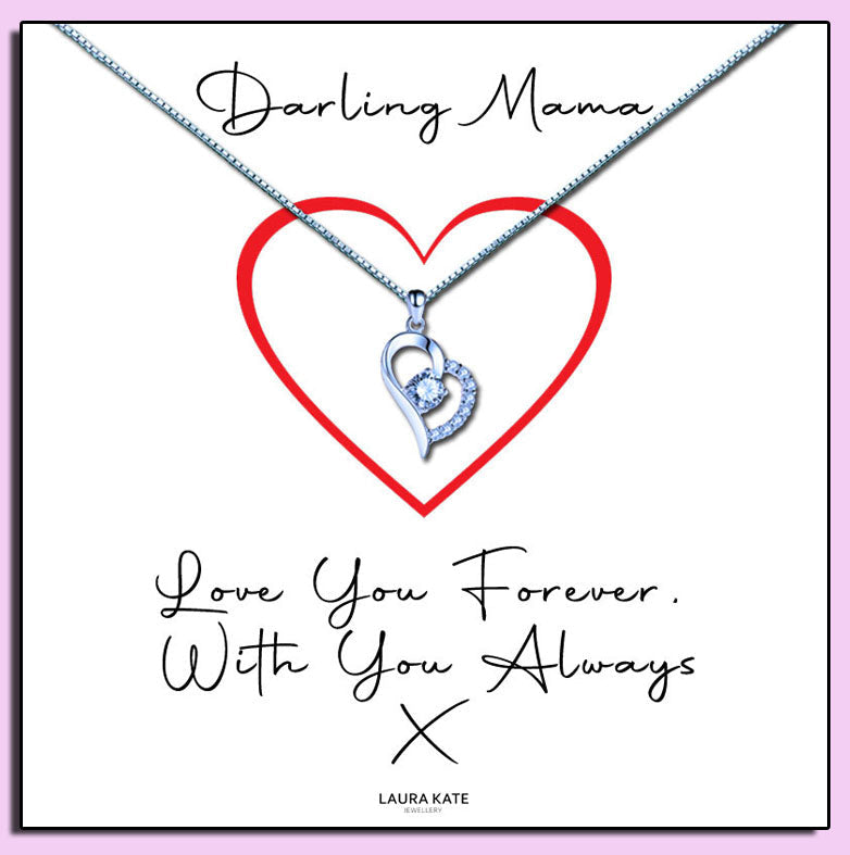 Darling Mother - Red Heart Message Necklace