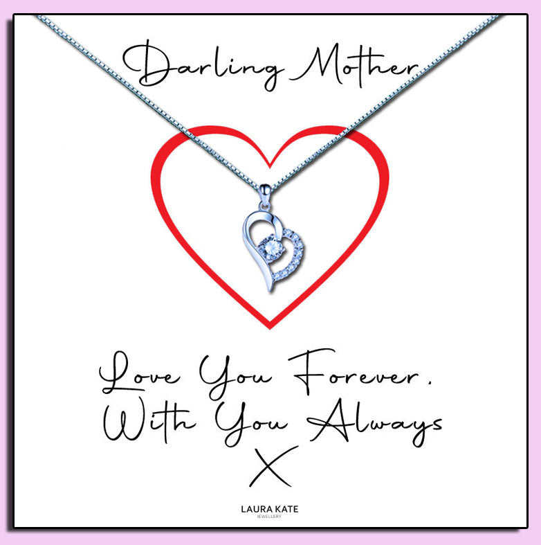 Darling Mother - Red Heart Message Necklace