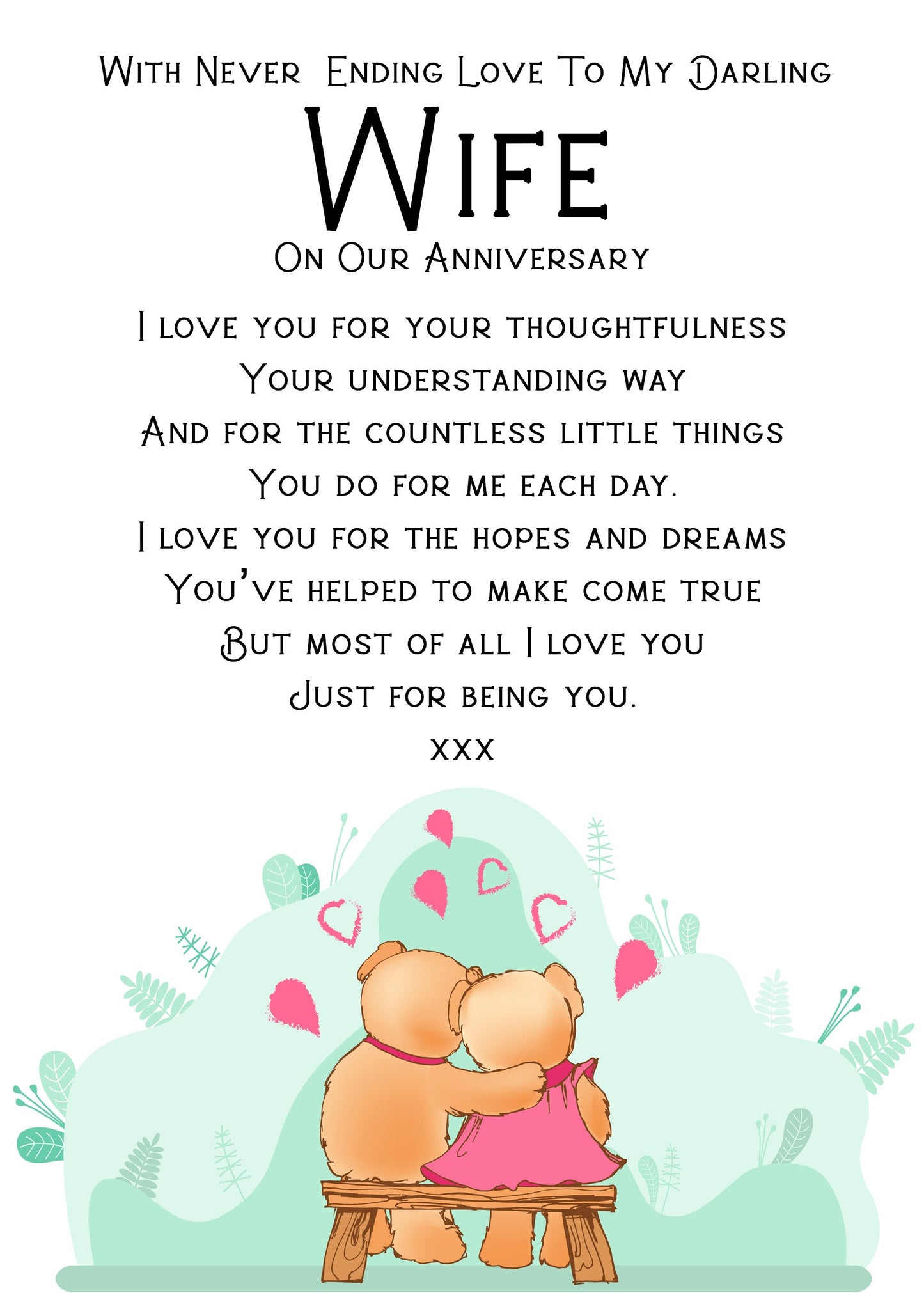 ﻿To My Darling Wife Wedding Anniversary Card