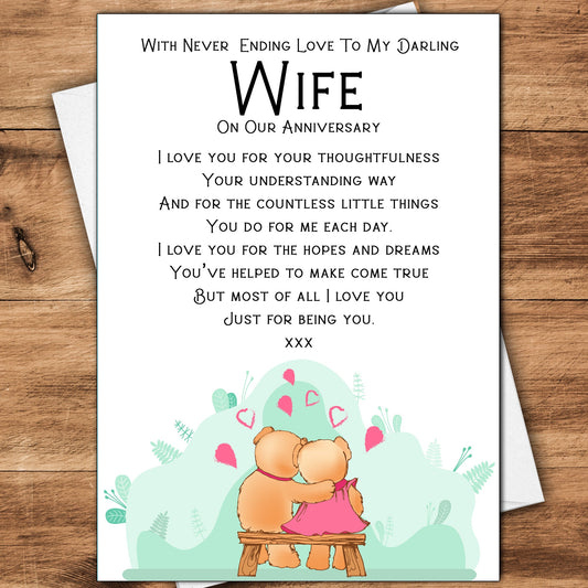 ﻿To My Darling Wife Wedding Anniversary Card