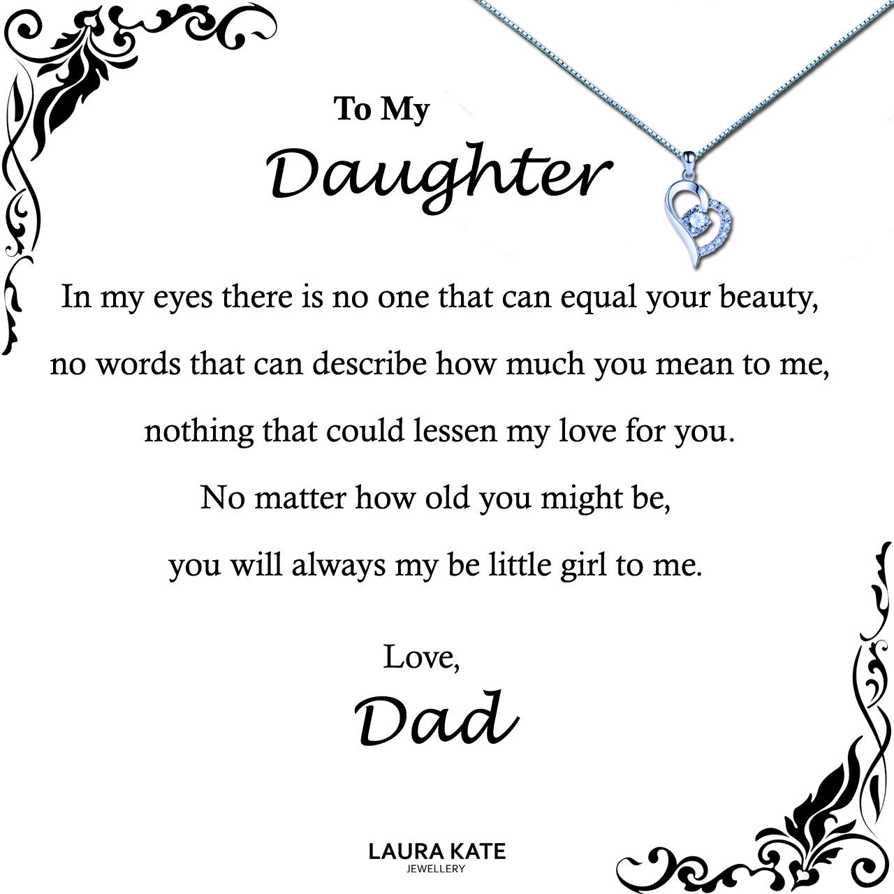 To My Beautiful Daughter Message Necklaces