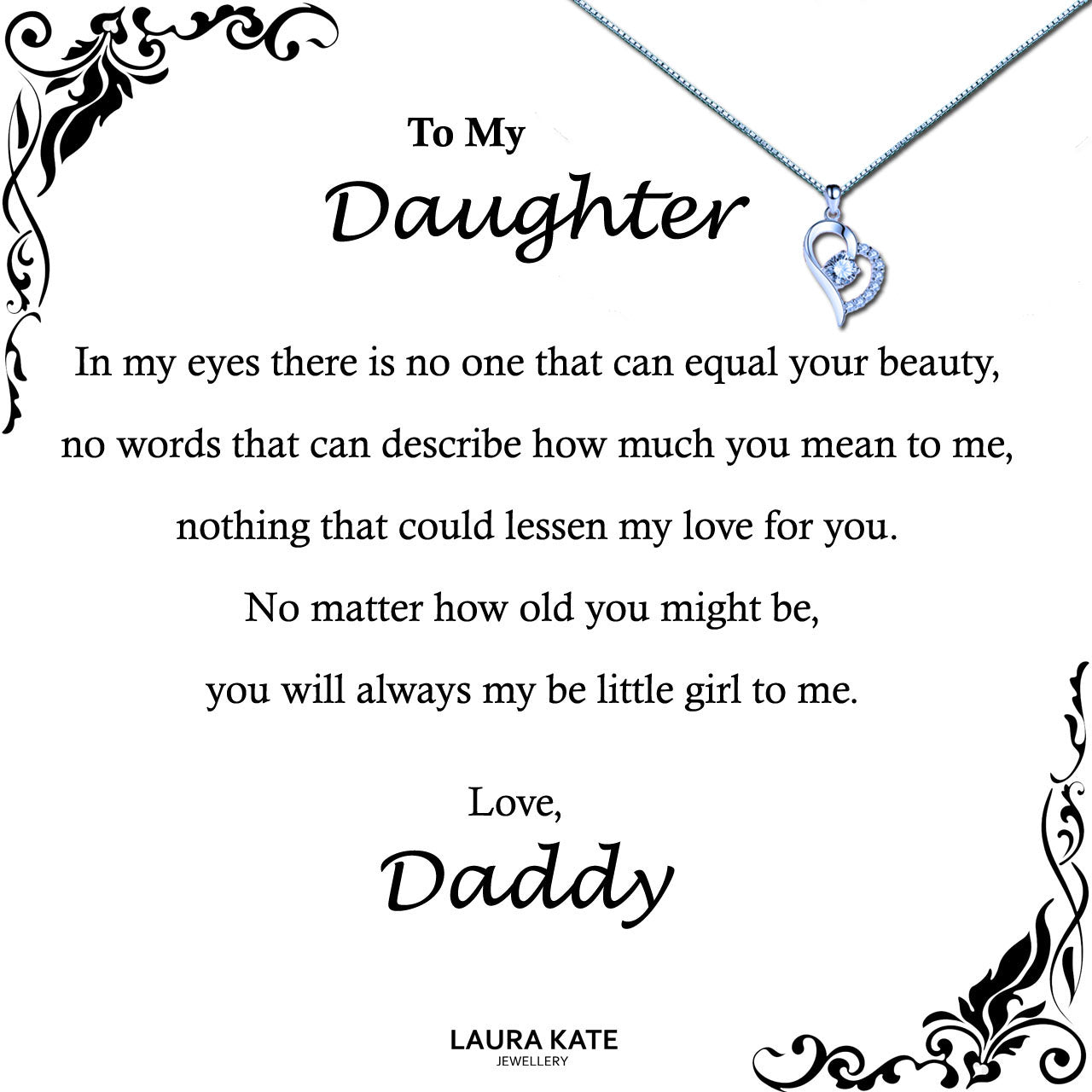 To My Beautiful Daughter Message Necklaces