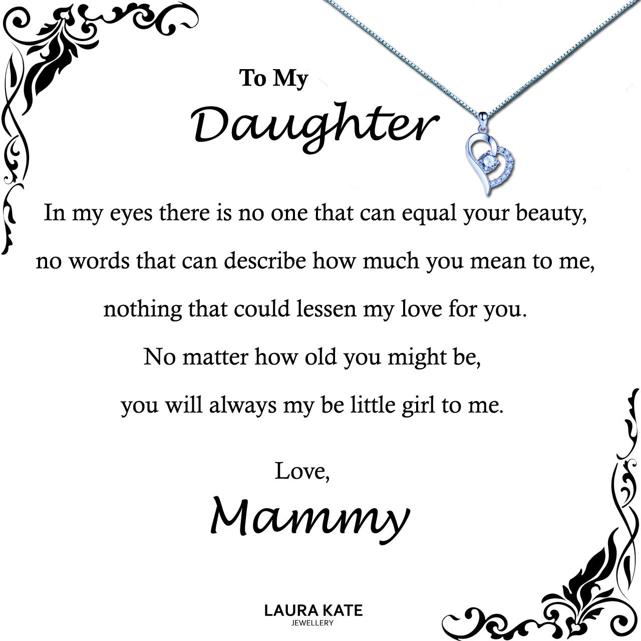 To My Beautiful Daughter Message Necklaces