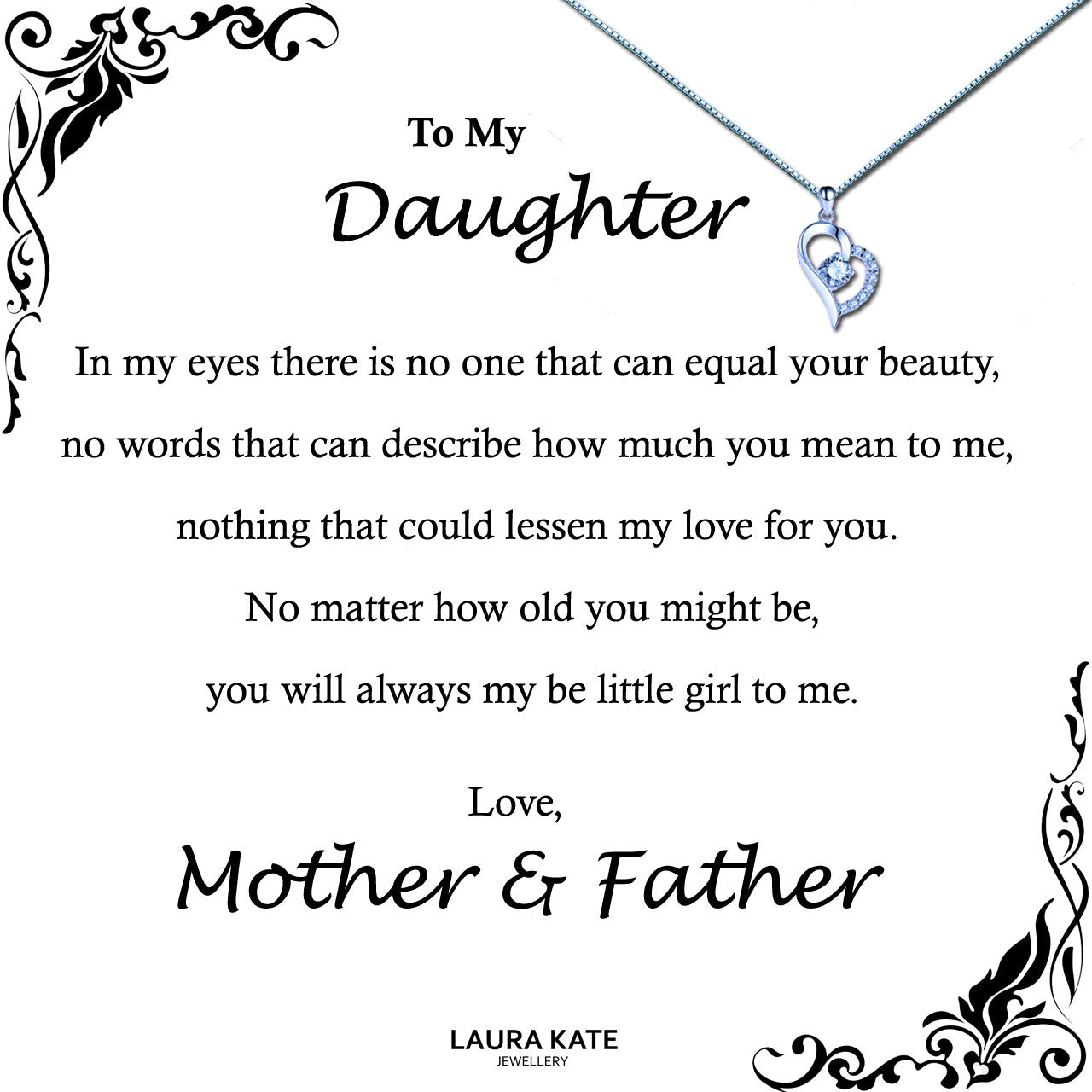 To My Beautiful Daughter Message Necklaces