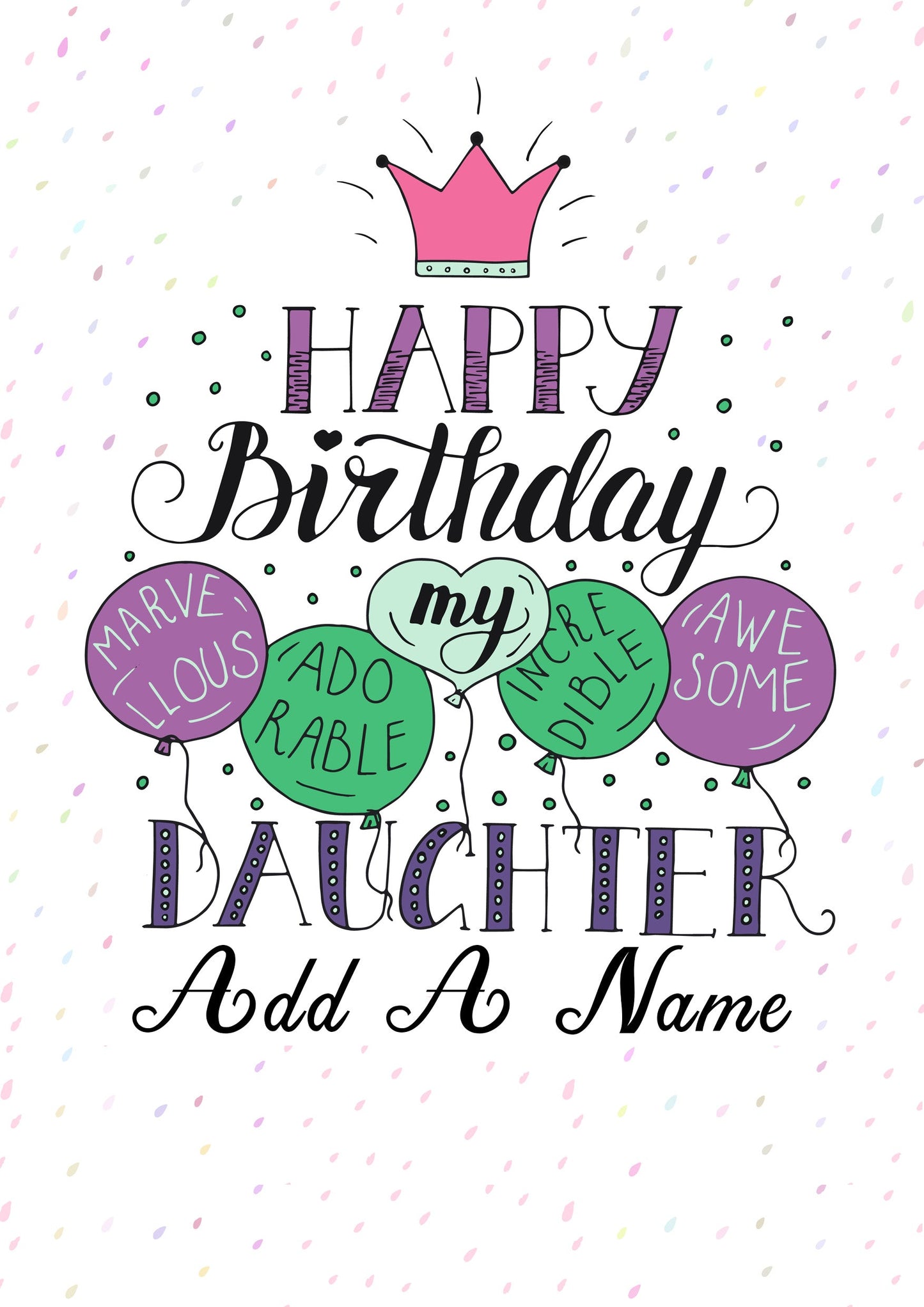 Personalised Daughter Balloon Birthday Card