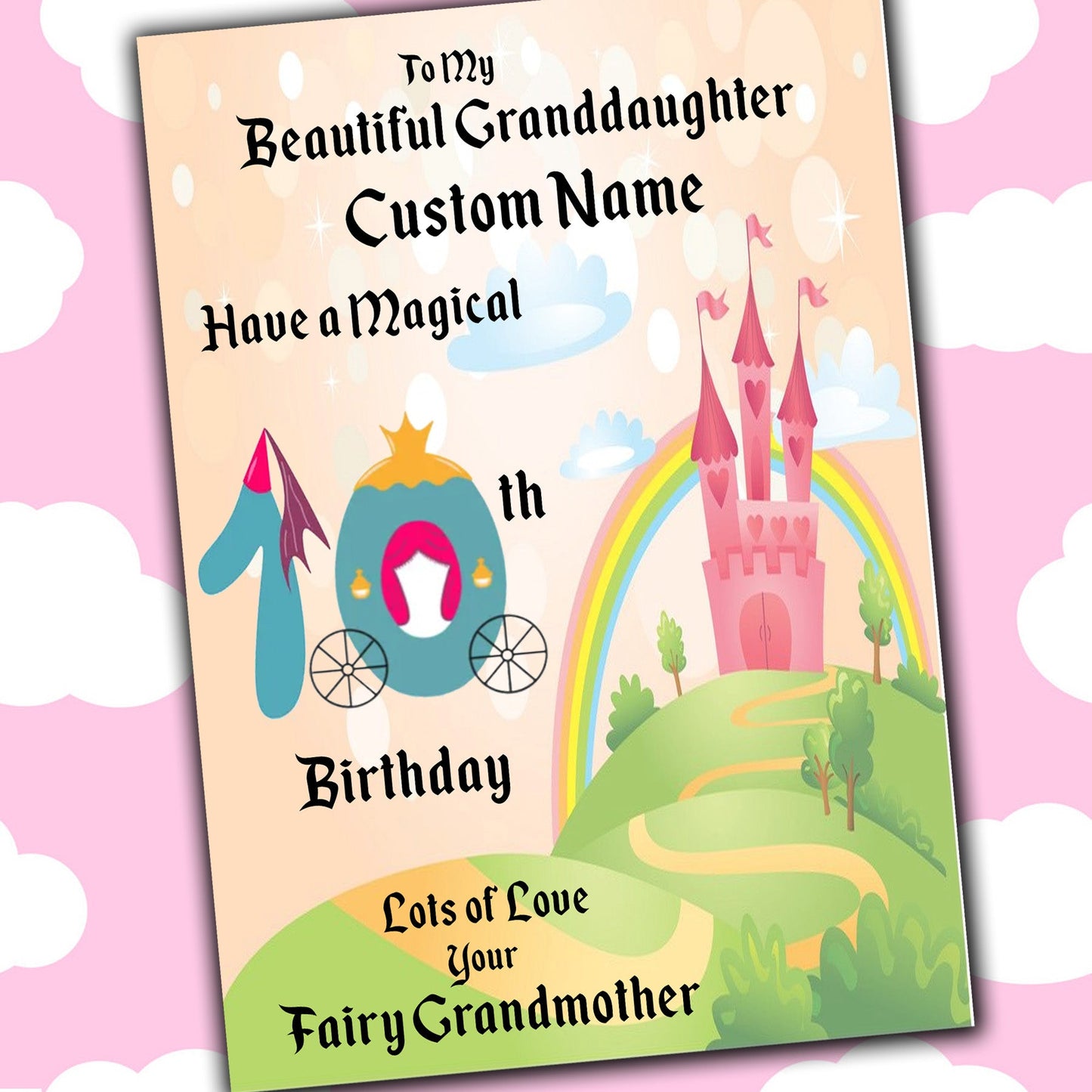 Personalised Fairy Tale Granddaughter Birthday Certificates