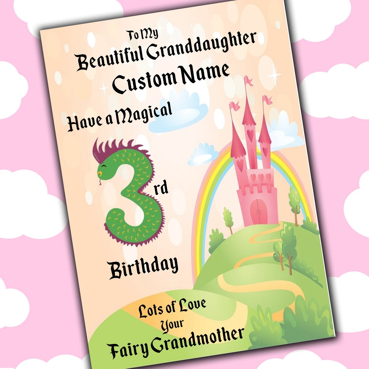 Personalised Fairy Tale Granddaughter Birthday Certificates