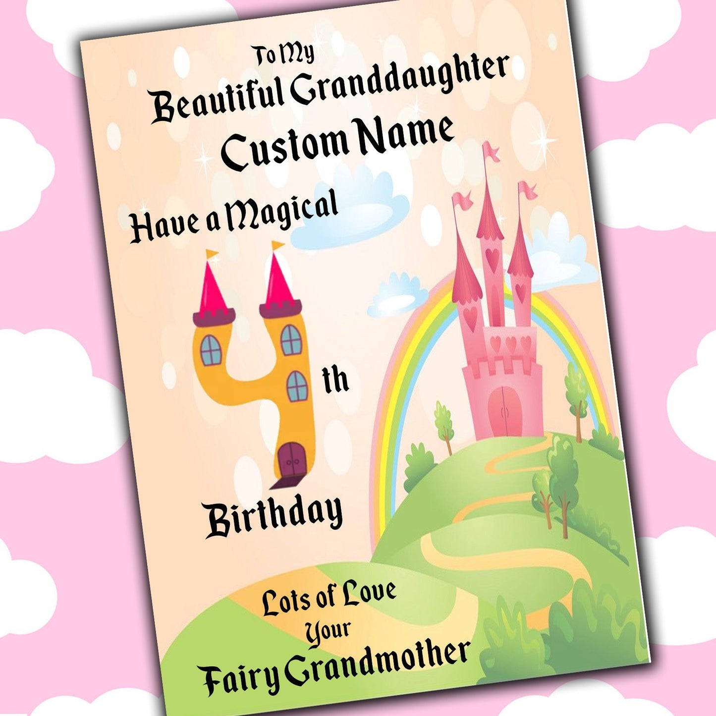 Personalised Fairy Tale Granddaughter Birthday Certificates