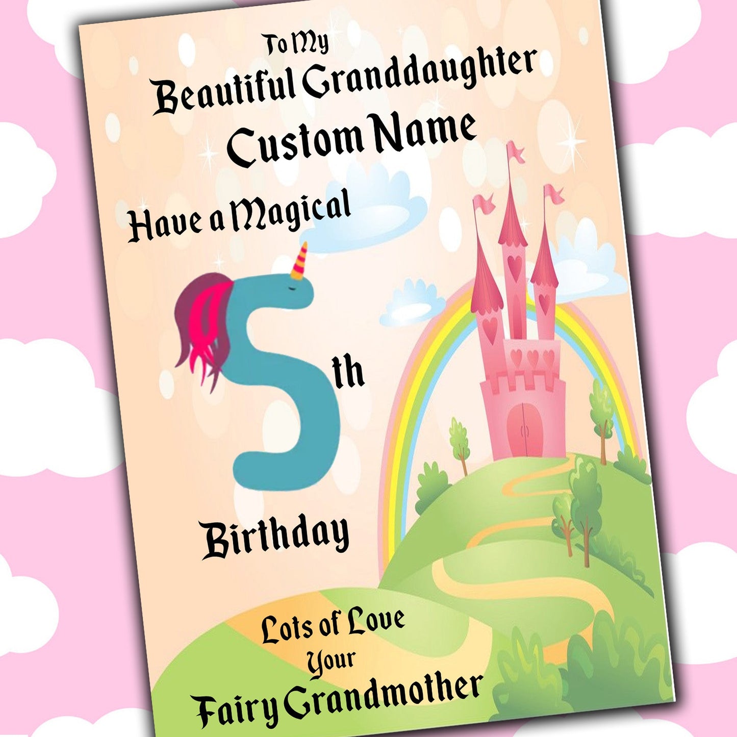 Personalised Fairy Tale Granddaughter Birthday Certificates