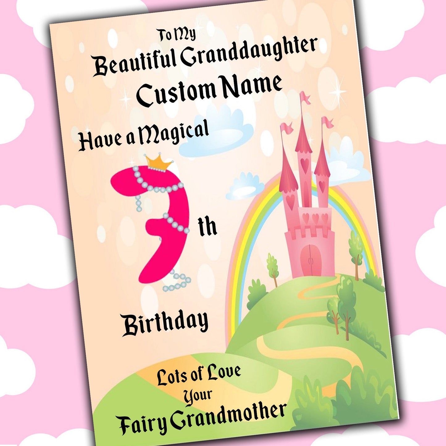 Personalised Fairy Tale Granddaughter Birthday Certificates