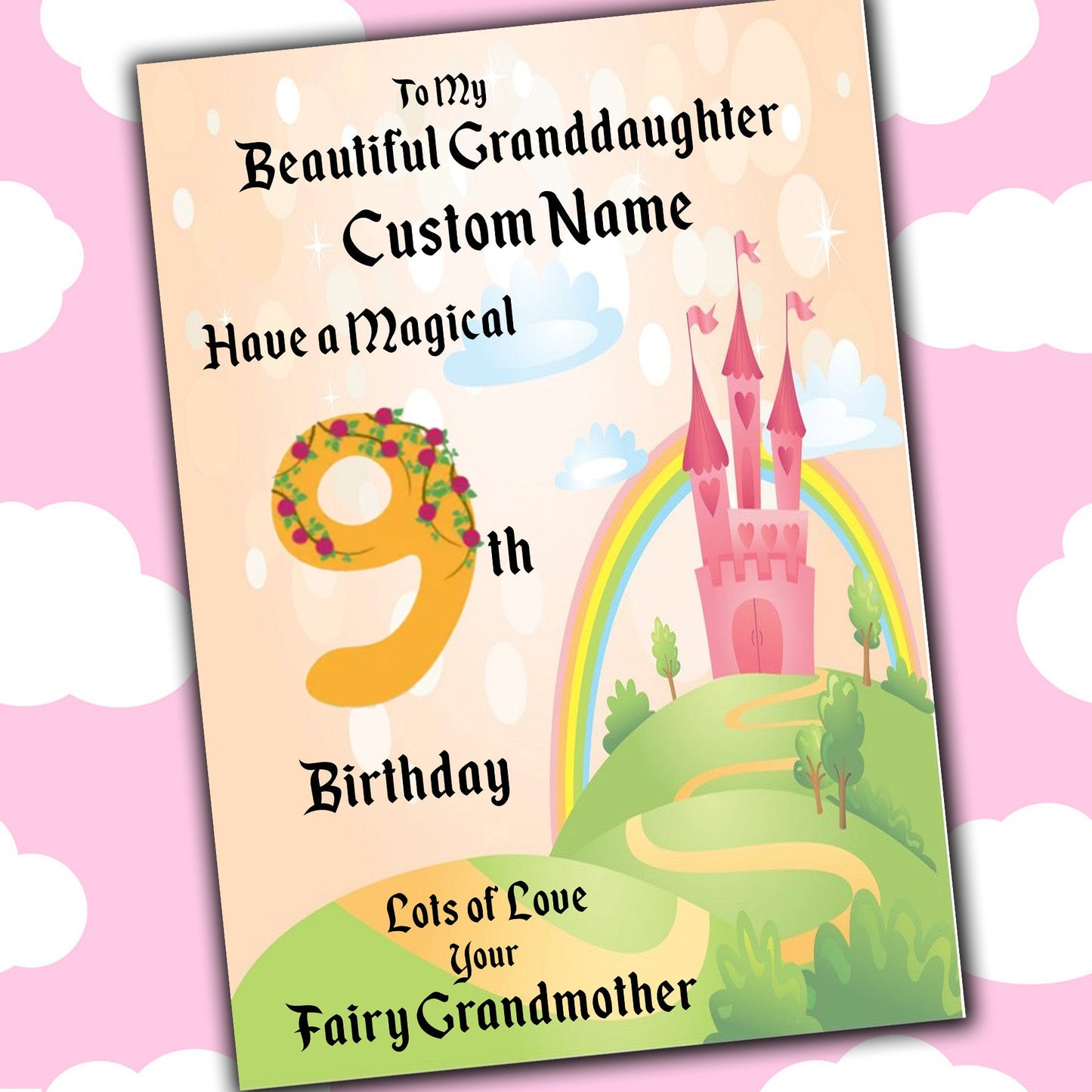 Personalised Fairy Tale Granddaughter Birthday Certificates