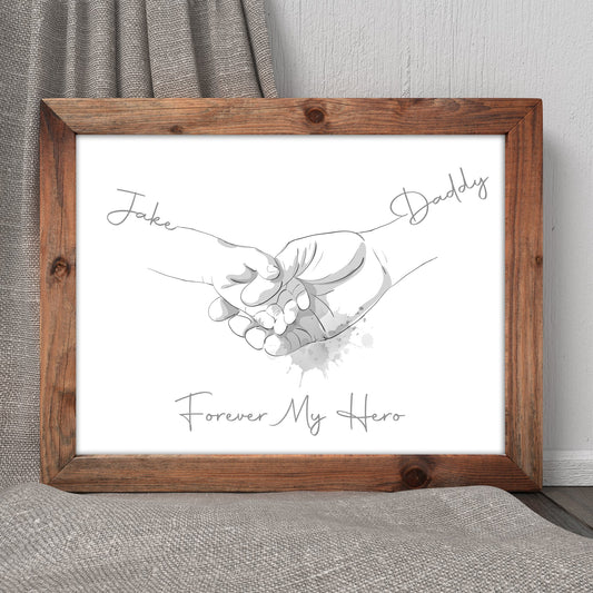 Forever My Hero Father & Child Personalised Prints