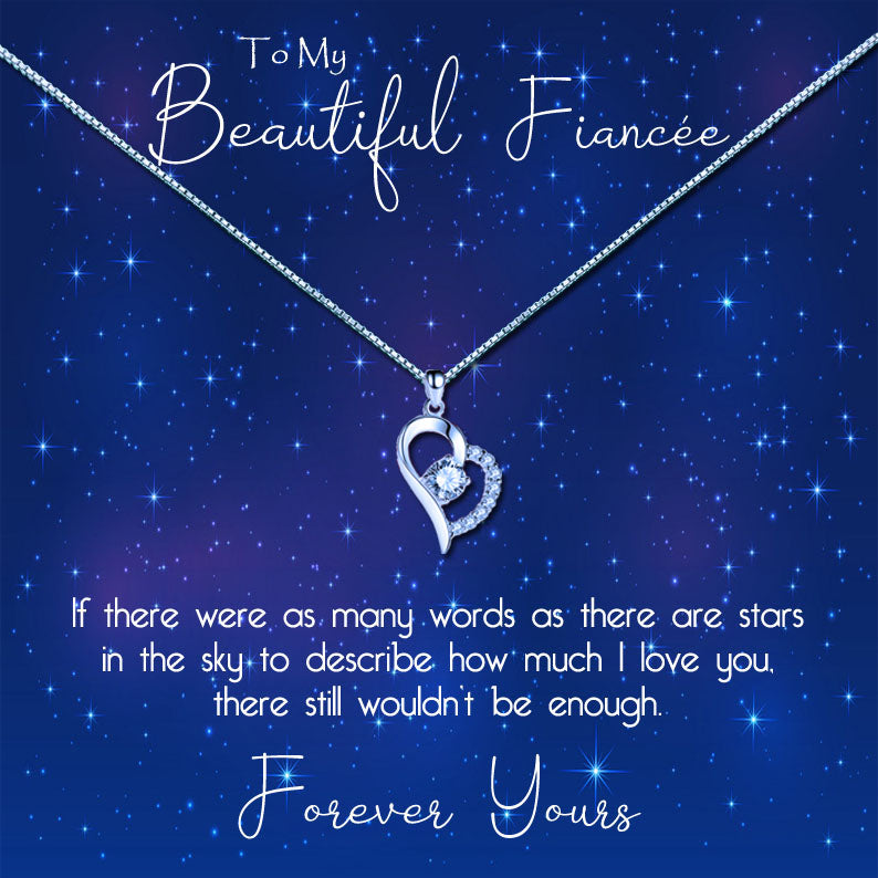 To My Beautiful Fiancée - Stars in Sky Message Necklaces