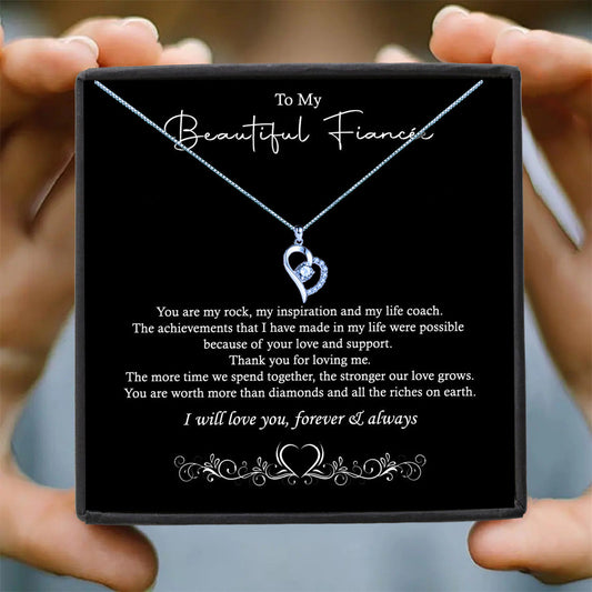 To My Beautiful Fiancée Message Necklaces