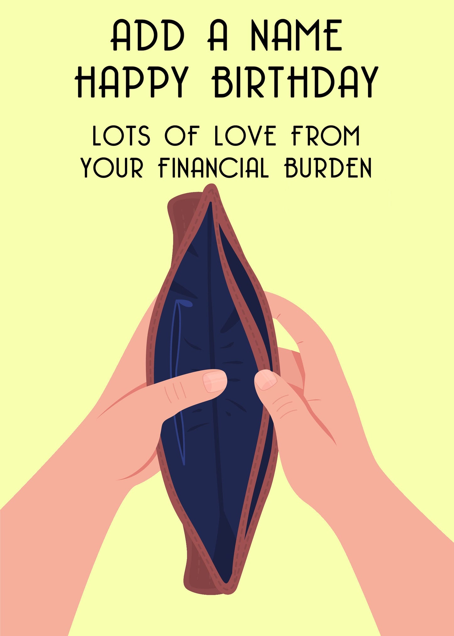 Financial Burden Personalised Birthday Card