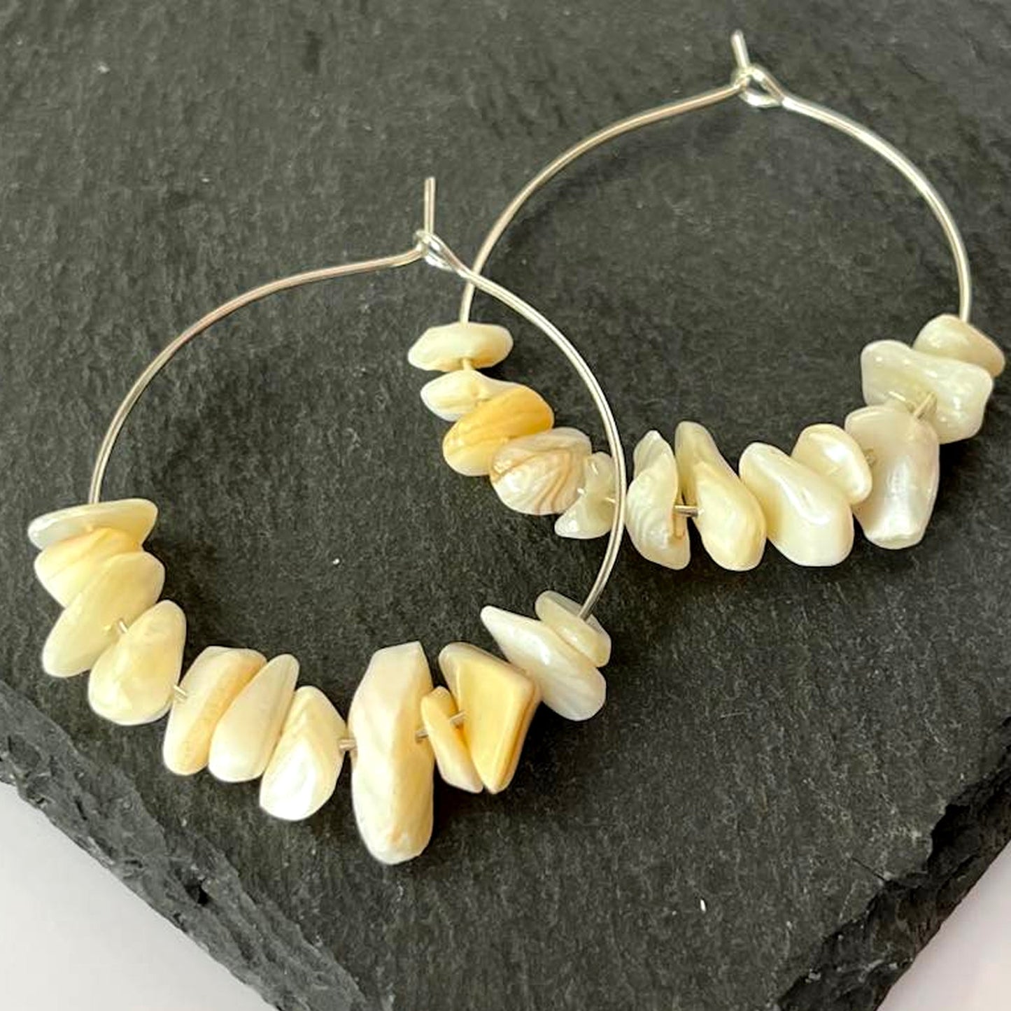 Freshwater Shell Hoop Earrings