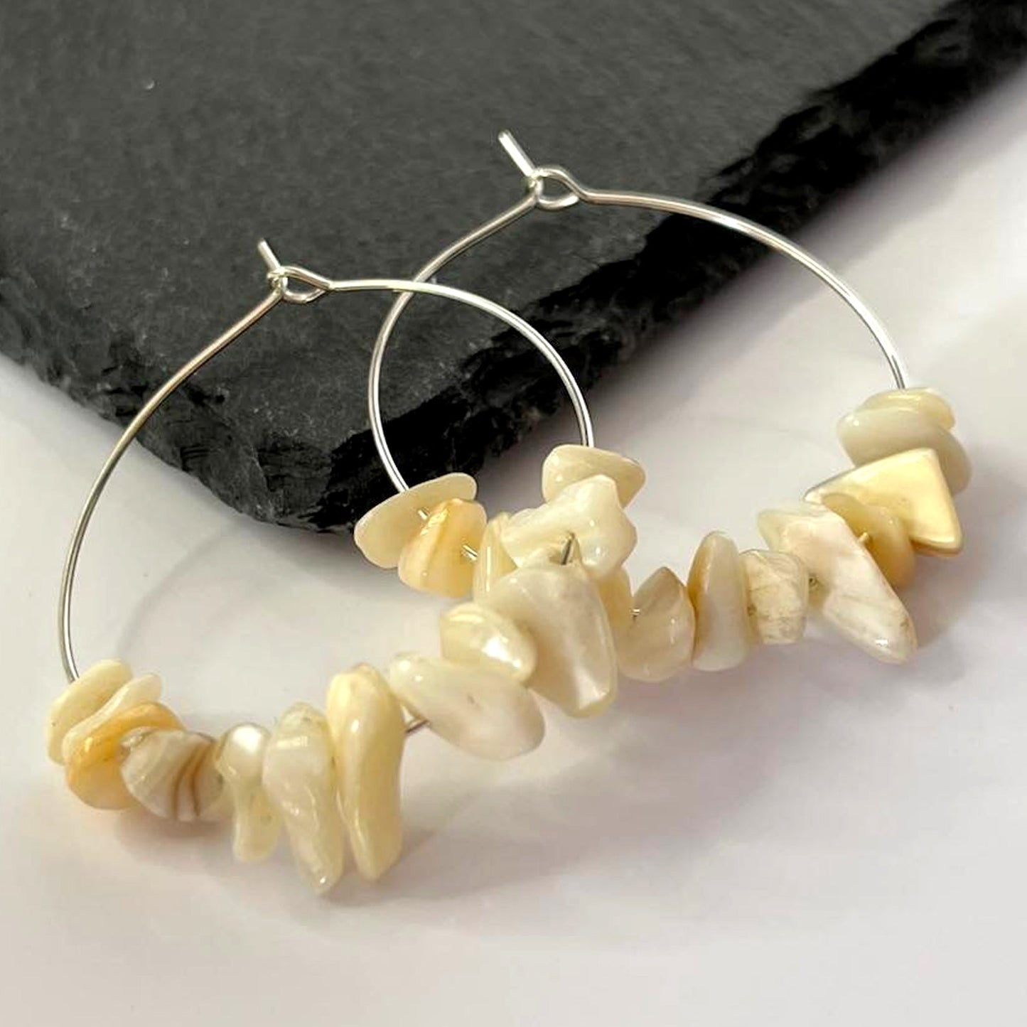 Freshwater Shell Hoop Earrings