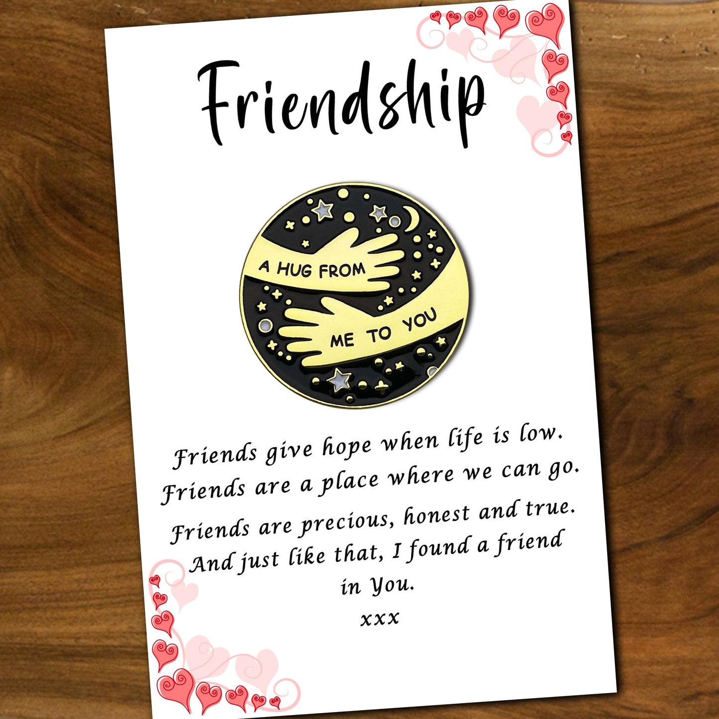 Friendship Hug Badges & Card