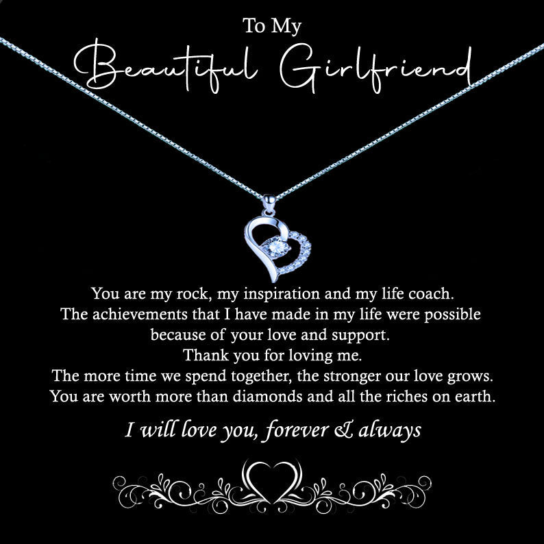 To My Beautiful Girlfriend Message Necklaces